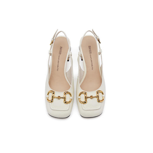 西村名物夏季百搭法式玛丽珍单鞋方头粗跟包头凉鞋15821 商品图2