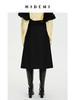 HIDEMI 黑色不对称开衩设计感拼皮扣半身裙皮裙 商品缩略图4