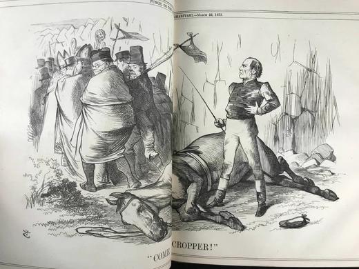 1873年 英国讽刺漫画杂志《笨拙》（卷64） 数百幅插图 漆布精装16开 商品图7