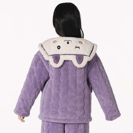 都市丽人眯雅佳生活家居童装中厚夹棉套装米粒绒夹棉加厚家居服长袖睡衣JH21A3 商品图2