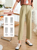 OLrain法式卡其色休闲裤女夏季2022新款高腰宽松显瘦直筒阔腿裤子 商品缩略图0