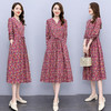 HR WN78109碎花法式显瘦中长款洋气减龄连衣裙 商品缩略图1