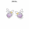 ZEGL设计师绮丽梦境系列爱心蝴蝶结耳环女夏桃心耳钉925银针耳饰 商品缩略图1