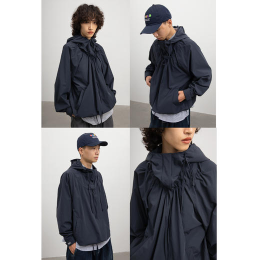 CryingCenter 普鲁士蓝 多式抽褶户外速干连帽夹克卫衣 哭喊中心 商品图2