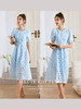 OLrain法式高级穿搭蓝色短袖连衣裙女夏季2022新款新中式气质裙子 商品缩略图3