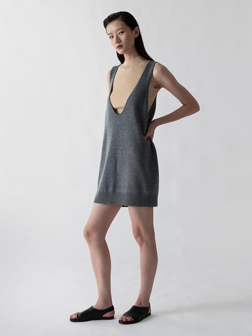 322工房后背视界百搭叠穿羊毛羊绒混纺两面穿背心裙2022年新款吊 商品图1