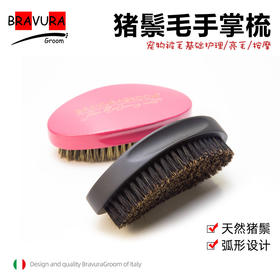  宠物猪鬃亮毛刷 手掌梳 意大利BRAVURAGROOM