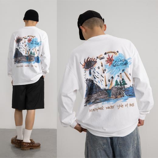 CryingCenter 眼泪在大气中的循环宽松百搭长袖tee 哭喊中心 商品图0