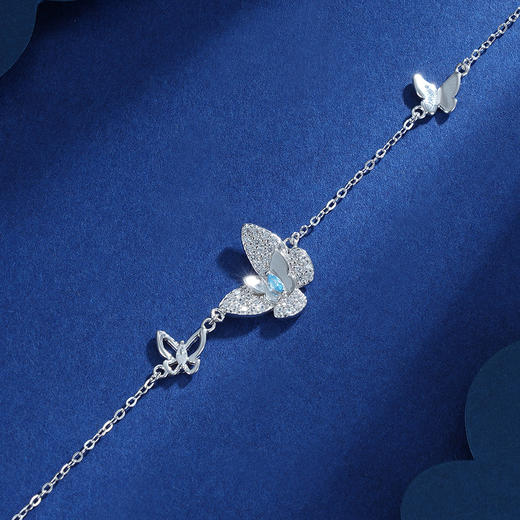 【化蝶飞】子佩集蝴蝶纯银满钻微镶锆石手链【ZJHY-A000036B】2208 商品图5