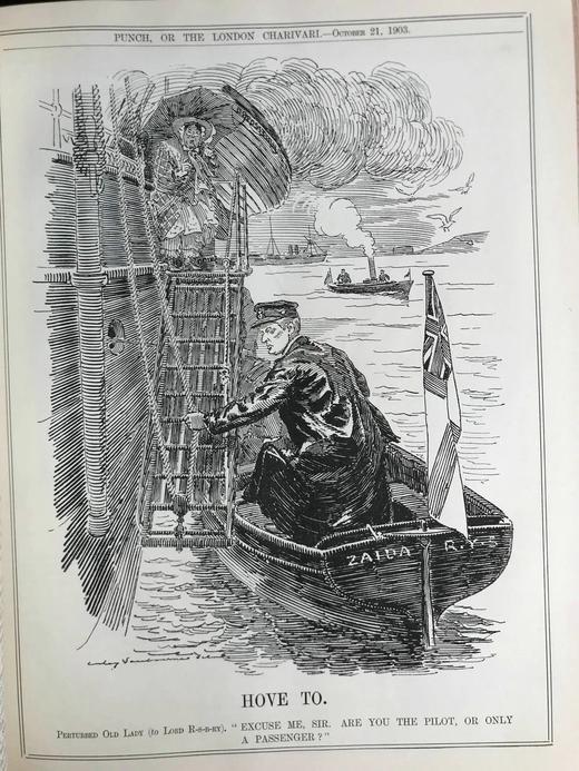 1903年7-12月 英国讽刺漫画杂志《笨拙》 数百幅插图 漆布精装16开 商品图4