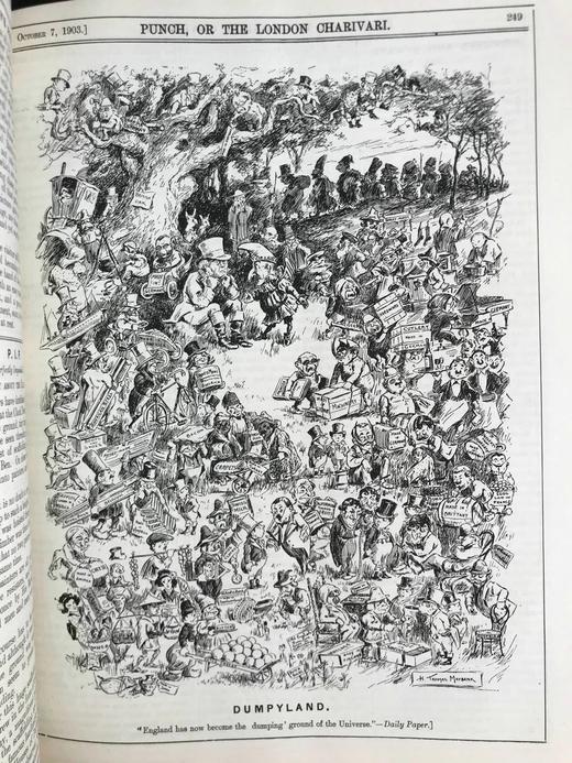 1903年7-12月 英国讽刺漫画杂志《笨拙》 数百幅插图 漆布精装16开 商品图7