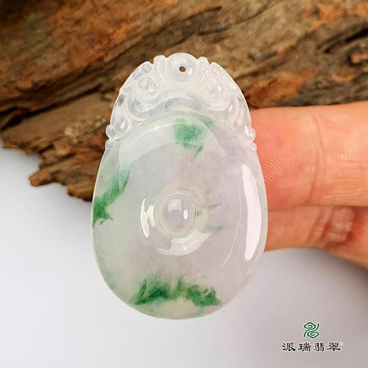 派瑞翡翠 翡翠挂件 糯种 飘花 商品图3