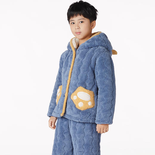 都市丽人眯雅佳生活家居童装中厚夹棉套装米粒绒夹棉加厚家居服长袖睡衣JH21A4 商品图1