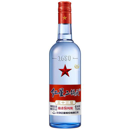 Z| 红星二锅头 蓝瓶（绵柔8陈酿）53度 750ML*6瓶【普通快递】 商品图3