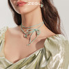 ZEGL设计师郁郁青葱系列郁金香淡水珍珠项链女小众绿色叠戴锁骨链 商品缩略图2