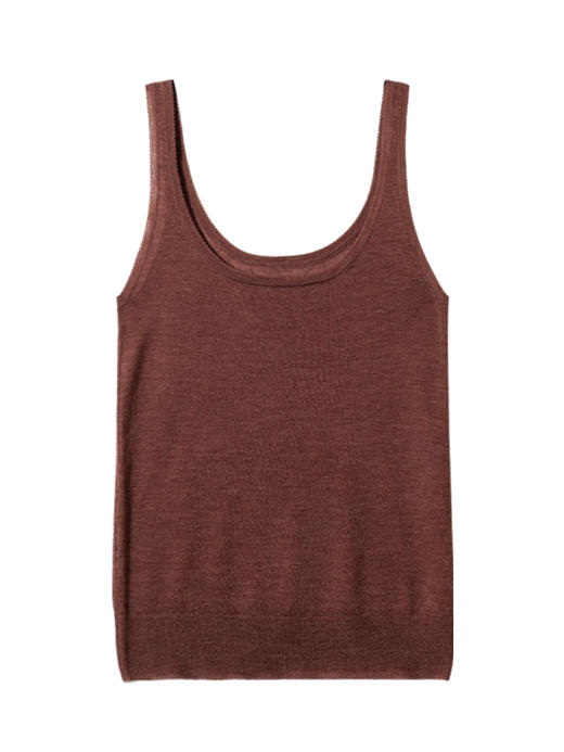 322工房透视吊带B备打底背心2022年秋冬新款丝光羊毛修身纯色吊带 商品图4