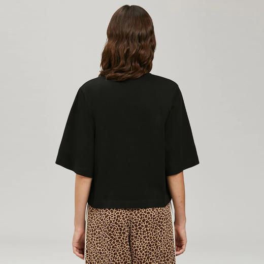 PALM ANGELS 棕榈天使 女士棉质断头熊徽标印花短款圆领短袖T恤 黑色 PWAA020C99JER001 1060 商品图2