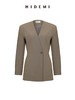 HIDEMI 卡其色V领设计感一粒扣收腰式西装外套 商品缩略图10