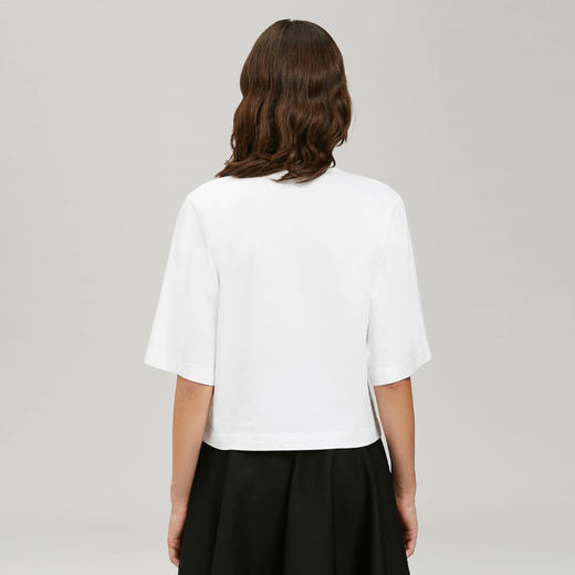 PALM ANGELS 棕榈天使 女士棉质断头熊徽标印花短款圆领短袖T恤 白色 PWAA020C99JER001 0160 商品图2