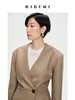HIDEMI 卡其色V领设计感一粒扣收腰式西装外套 商品缩略图9