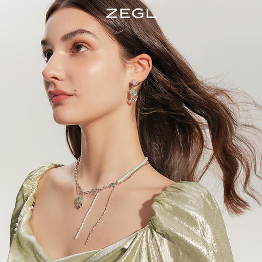 ZEGL设计师郁郁青葱系列新中式郁金香耳环女爱心耳钉925银针耳饰 商品图2