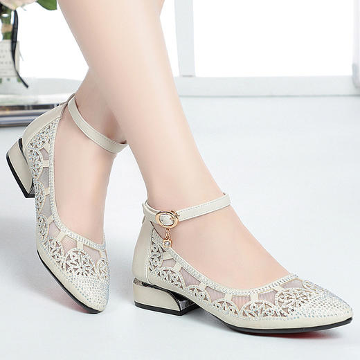 2022秋季新款女单皮鞋中跟粗跟一字扣舞蹈鞋 KQ-LJ081 商品图2