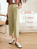OLrain法式卡其色休闲裤女夏季2022新款高腰宽松显瘦直筒阔腿裤子 商品缩略图2