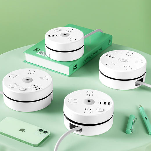 【赠送1个挂钩贴】家用可伸缩收纳多功能插座2.8米，USB插孔+独立开关夜灯 商品图6