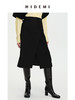 HIDEMI 黑色不对称开衩设计感拼皮扣半身裙皮裙 商品缩略图3