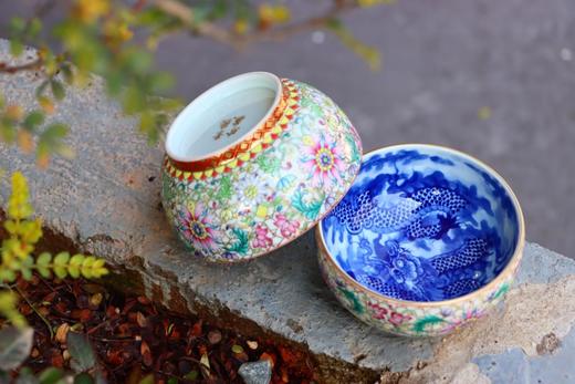 祝赛虹：内青花龙凤描金圆融杯 商品图0