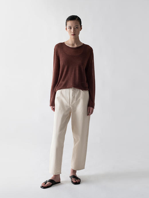 322工房薄如蝉翼百搭打底衫2022您秋冬新款丝光羊毛薄款套头衫女 商品图1