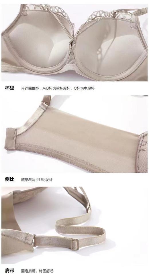 安莉芳 正品 新款小胸掌托型文胸厚杯聚拢收副乳内衣EB00521 599 商品图3