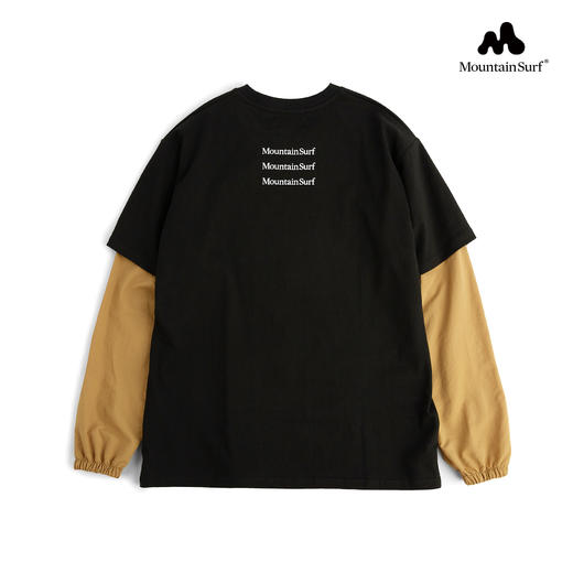 MountainSurf山系露营 高山溶解LOGO 印花拼接长袖T恤 SLOGAN TEE 商品图3