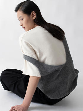 322工房后背视界百搭正反两穿羊毛羊绒背心2022年新款叠穿马甲女