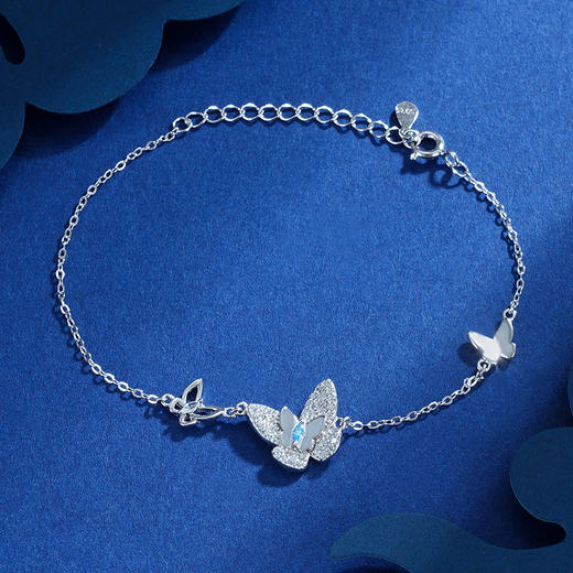 【化蝶飞】子佩集蝴蝶纯银满钻微镶锆石手链【ZJHY-A000036B】2208 商品图3