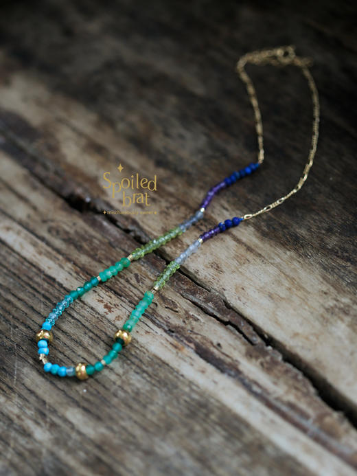 SpoiledBrat Jewelry彩虹系列蓝绿色系项链 商品图3