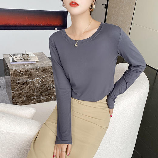 【秋季新款打底衫】玻尿酸面膜女款打底衫 高领长袖大方得体 舒服显瘦 亲肤舒适 早秋穿搭 一件穿三季 商品图3