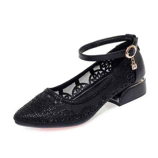 2022秋季新款女单皮鞋中跟粗跟一字扣舞蹈鞋 KQ-LJ081 商品图5