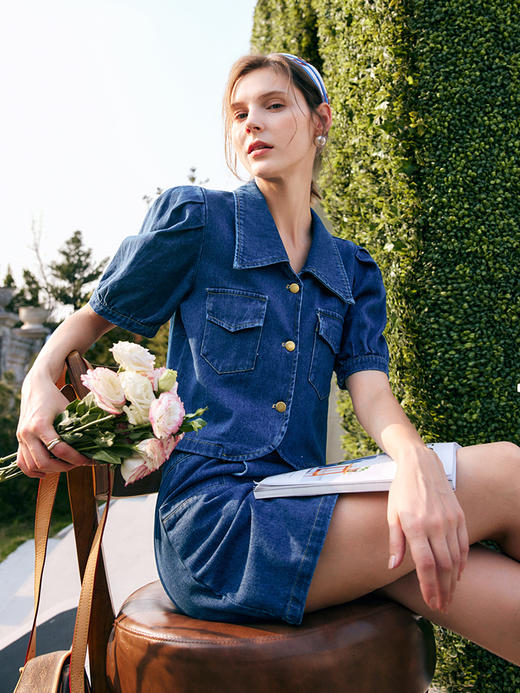 OLrain法式高级穿搭牛仔时尚套装女夏季2022新款气质休闲两件套 商品图2