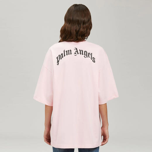 PALM ANGELS 棕榈天使 女士棉质断头熊徽标印花宽松圆领短袖T恤 粉色 PWAA017C99JER001 3460 商品图2