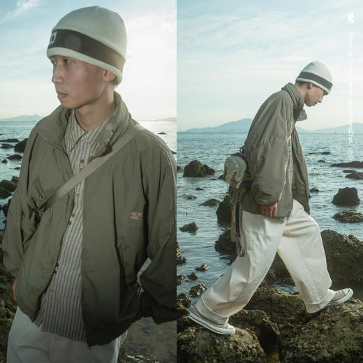 CryingCenter 沙棕色 蝙蝠袖隐藏帽 户外防泼水风衣外套 哭喊中心 商品图2