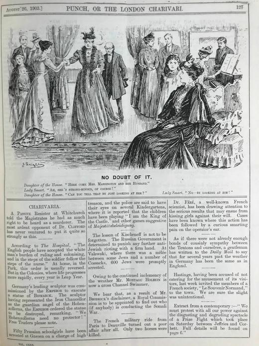 1903年7-12月 英国讽刺漫画杂志《笨拙》 数百幅插图 漆布精装16开 商品图13