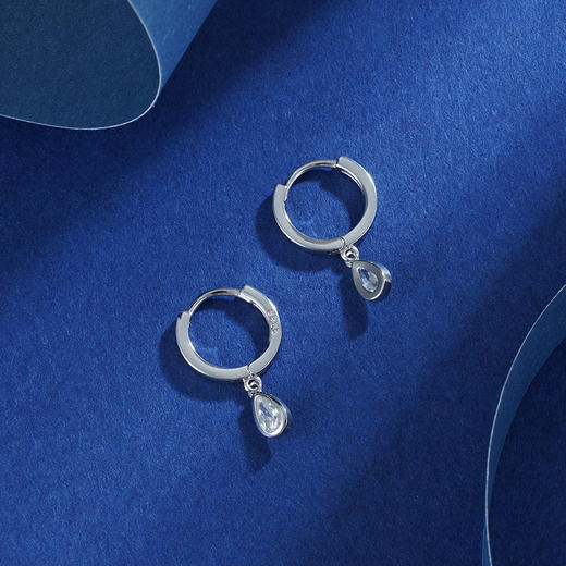 【梦洁】子佩集S925纯银水滴形锆石耳饰【ZYXS-E2549】2208 商品图3