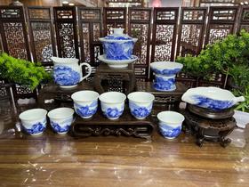 全胜：青花山水茶具套组