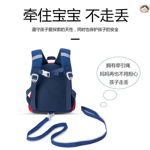 【开学季】新款幼儿园卡通透气书包 小恐龙儿童书包减负护脊书包（适合2~7岁） 商品图3