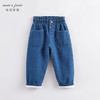 马克珍妮秋装新款 女童花边腰纯棉直筒牛仔裤 儿童裤子221675 商品缩略图0