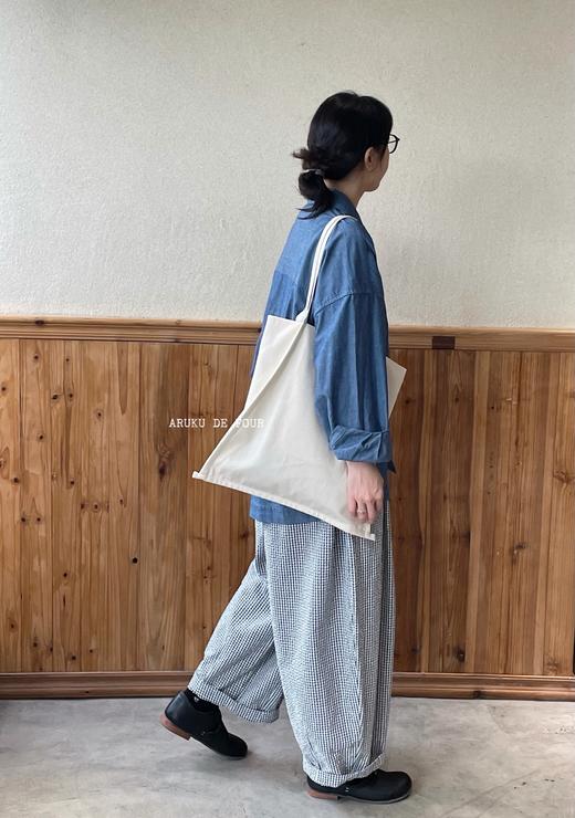 HARVESTY 牛仔蓝炭黑白色宽松衬衫 商品图10