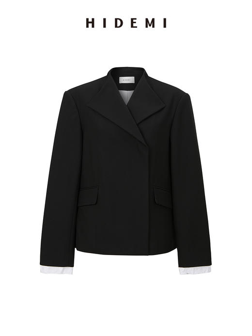 HIDEMI 简约设计感黑色廓形西装外套 商品图5