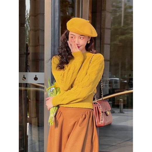 【森系淑女味】岚可可复古麻花镂空软糯针织上衣 商品图0