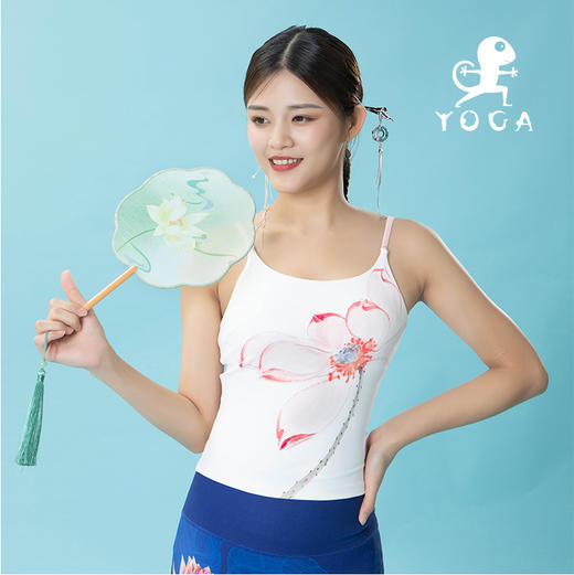 壁虎瑜伽【雪莲】印花聚拢吊带背心 （有胸垫）清仓不退不换 商品图8